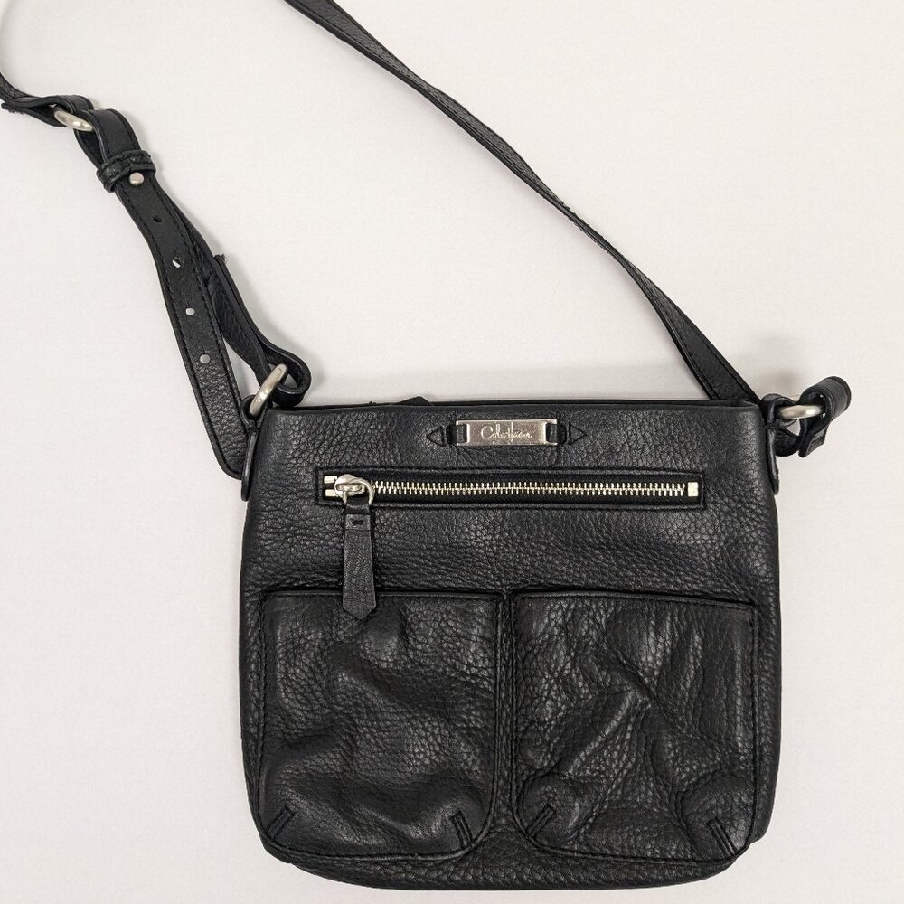 Cole Haan Black Pebbled Leather Crossbody Bag Purse